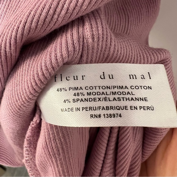 Fleur du Mal Black Henley ribbed bodysuit size S - Picture 6 of 14